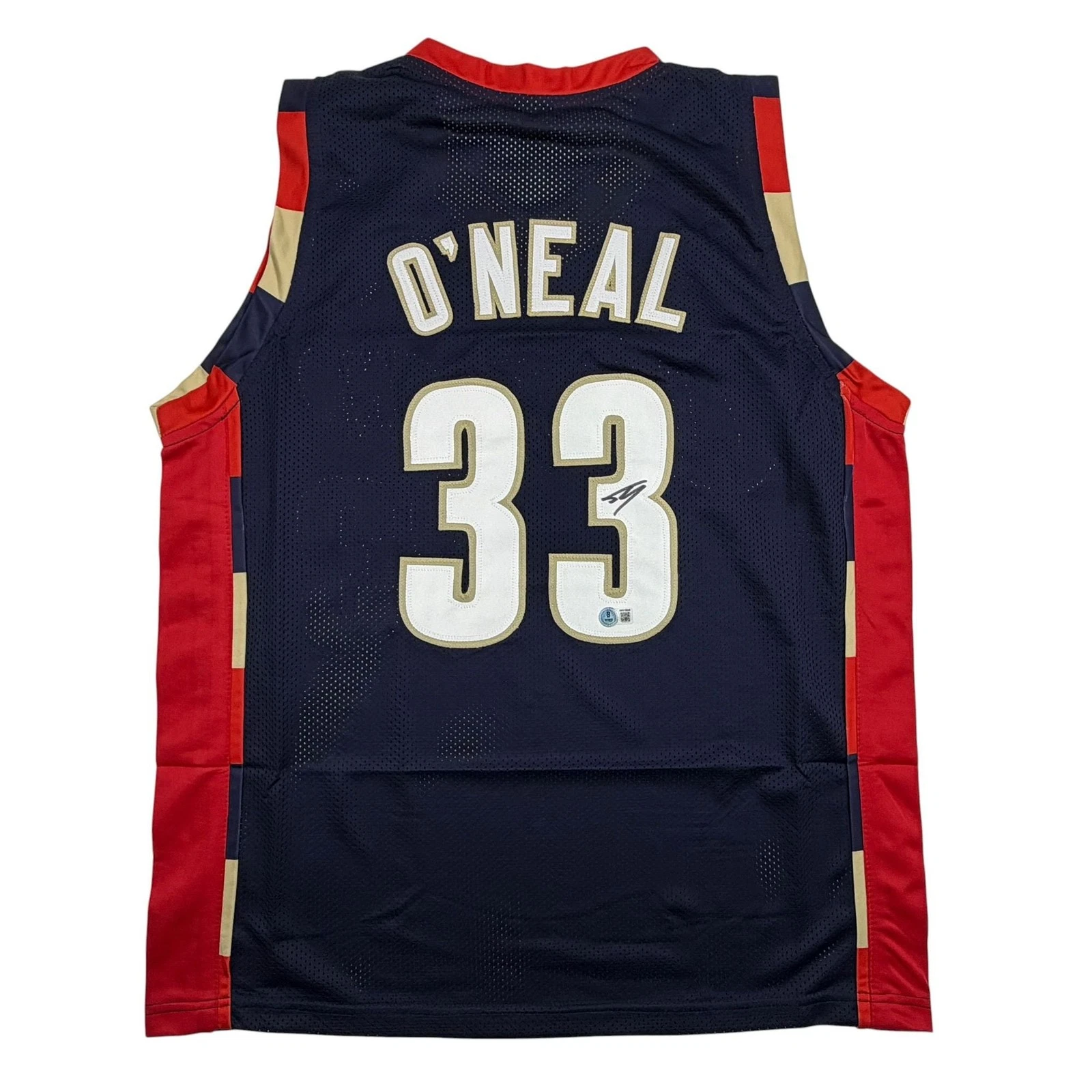 Autographed/Signed Shaquille Shaq O'Neal Cleveland Blue Jersey Beckett BAS COA