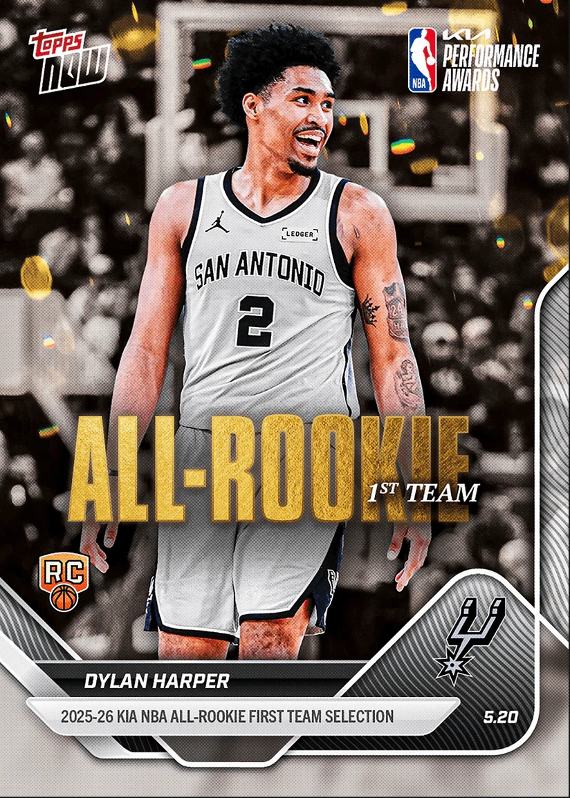 2025 Topps Now Dylan Harper #AR04 San Antonio Spurs Rookie Basketball Card