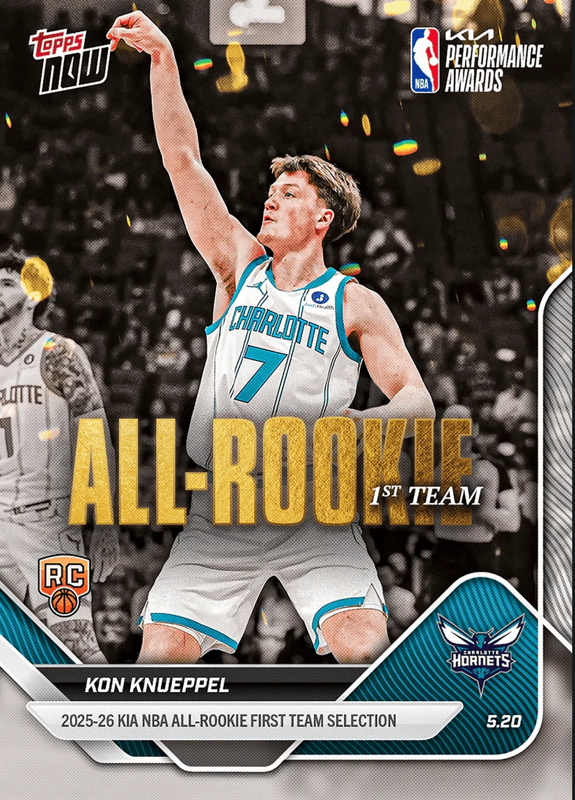 2025 Topps Now Kon Knueppel #AR02 1st Team All Rookie RC Basketball Card