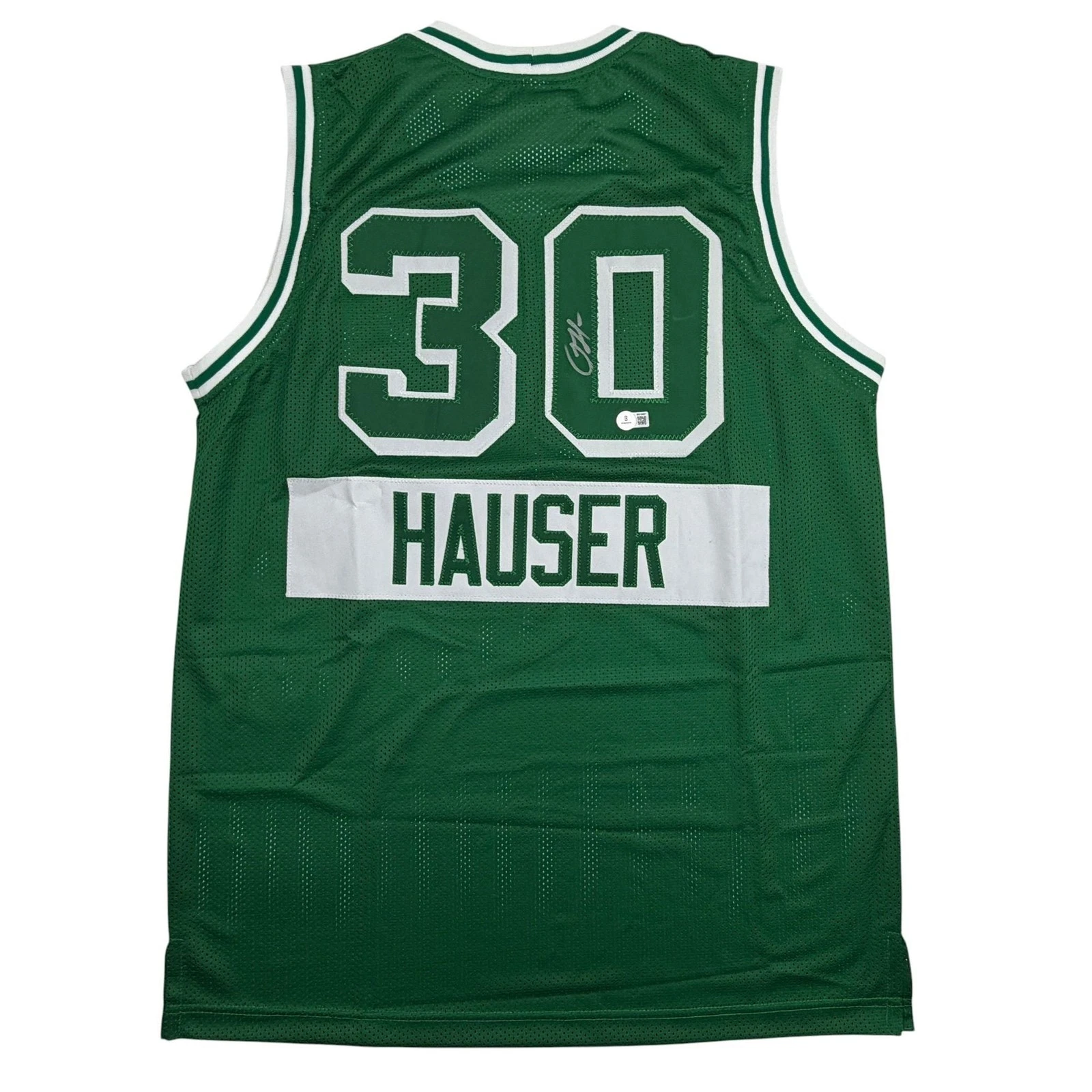 Autographed/Signed Sam Hauser Boston Green City Edition Jersey Beckett BAS COA