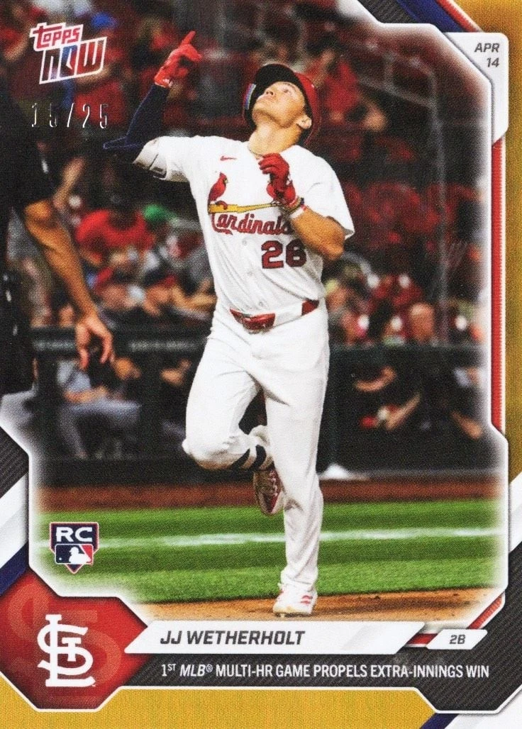 2026 Topps Now JJ Wetherholt #86 Orange Foil /25 Rookie RC Baseball Card