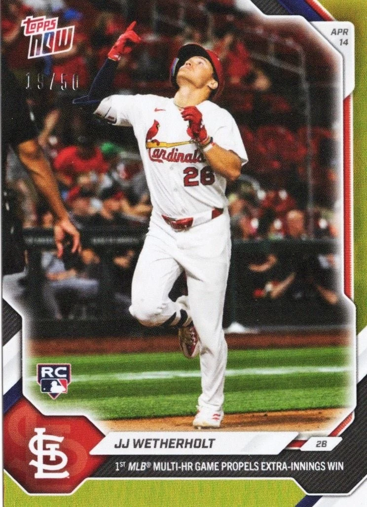 2026 Topps Now JJ Wetherholt #86 Gold Foil /50 Rookie RC Baseball Card