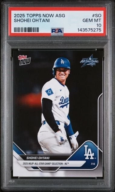 Graded 2025 Topps Now ASG Shohei Ohtani #SO Baseball Card PSA 10 Gem Mint