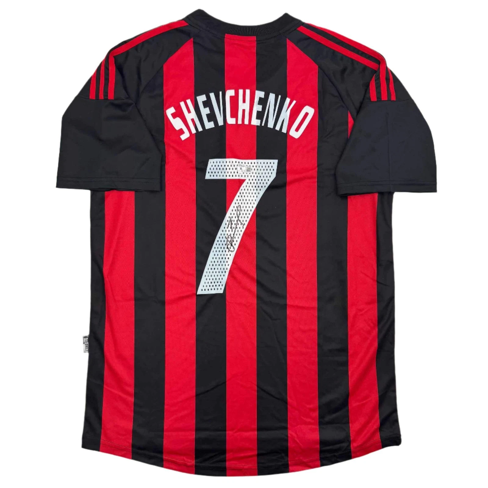 Autographed/Signed Andriy Shevchenko AC Milan Red/Black Jersey Beckett BAS COA