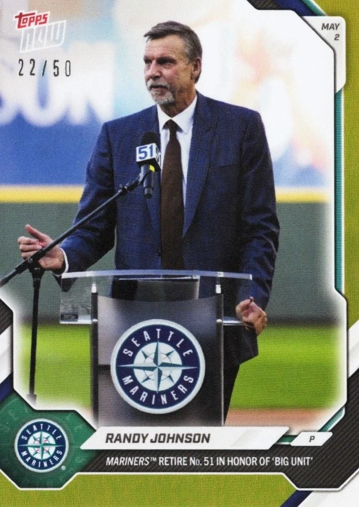 2026 Topps Now Randy Johnson #155 Gold Foil /50 Seattle Mariners Baseball Card