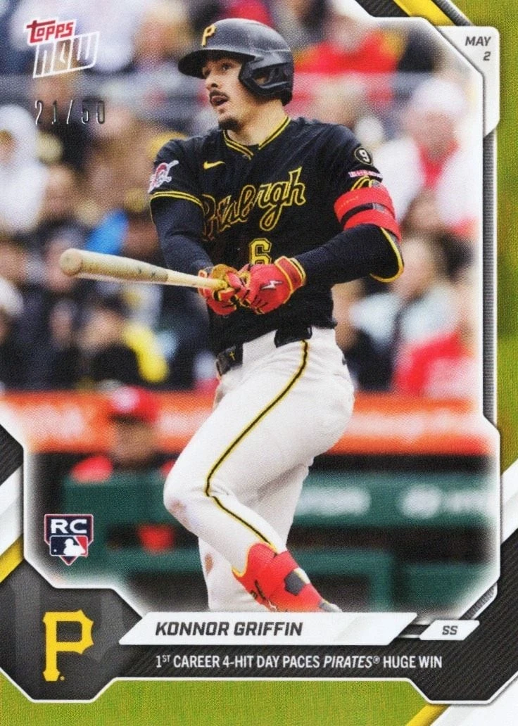 2026 Topps Now Konnor Griffin #154 Gold Foil /50 Rookie RC Baseball Card