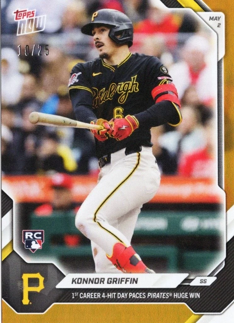 2026 Topps Now Konnor Griffin #154 Orange Foil /25 Rookie RC Baseball Card