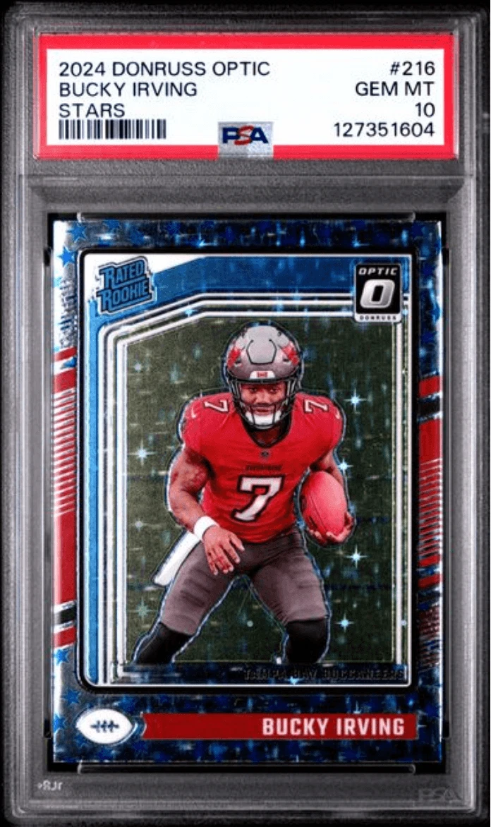 Graded 2024 Donruss Optic Bucky Irving #216 Stars Rookie RC Football Card PSA 10