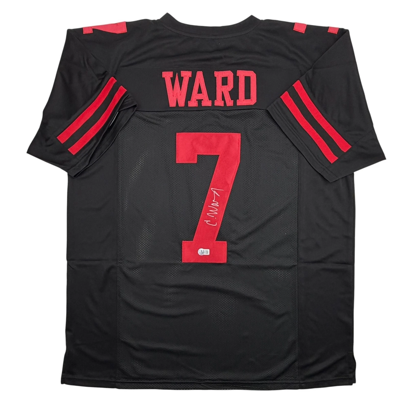 Autographed/Signed Charvarius Ward San Francisco Black Football Jersey BAS COA