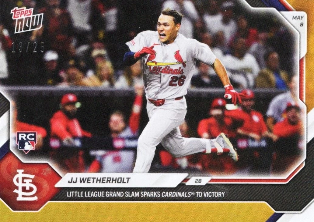 2026 Topps Now JJ Wetherholt #181 Orange Foil /25 Rookie RC Baseball Card