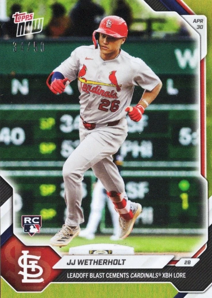 2026 Topps Now JJ Wetherholt #144 Gold Foil /50 Rookie RC Baseball Card