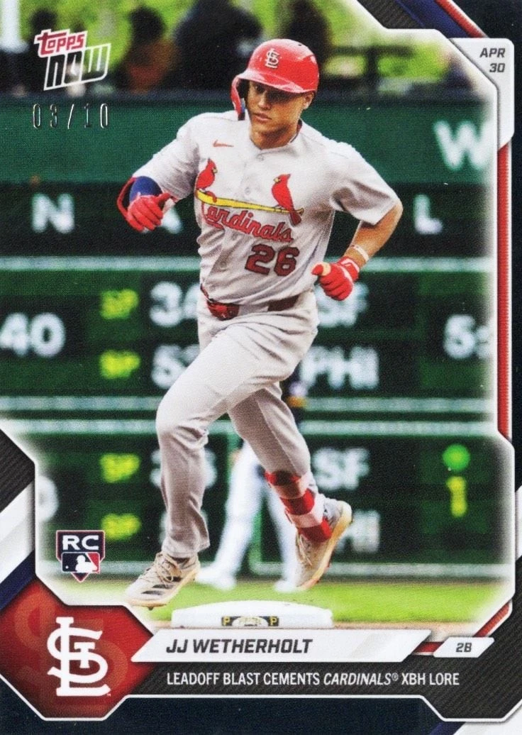 2026 Topps Now JJ Wetherholt #144 Black Foil /10 Rookie RC Baseball Card