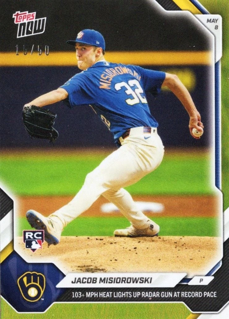 2026 Topps Now Jacob Misiorowski #178 Gold Foil /50 Rookie RC Baseball Card