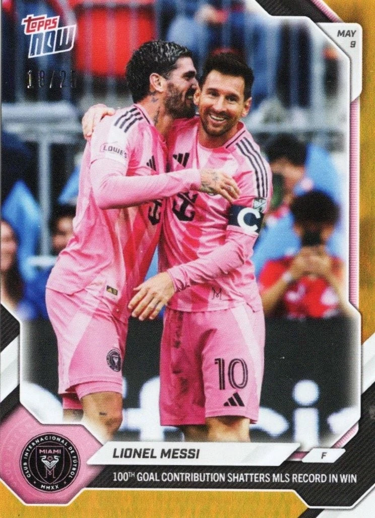 2026 Topps Now Lionel Messi #39 Orange Foil /25 Inter Miami Soccer Card