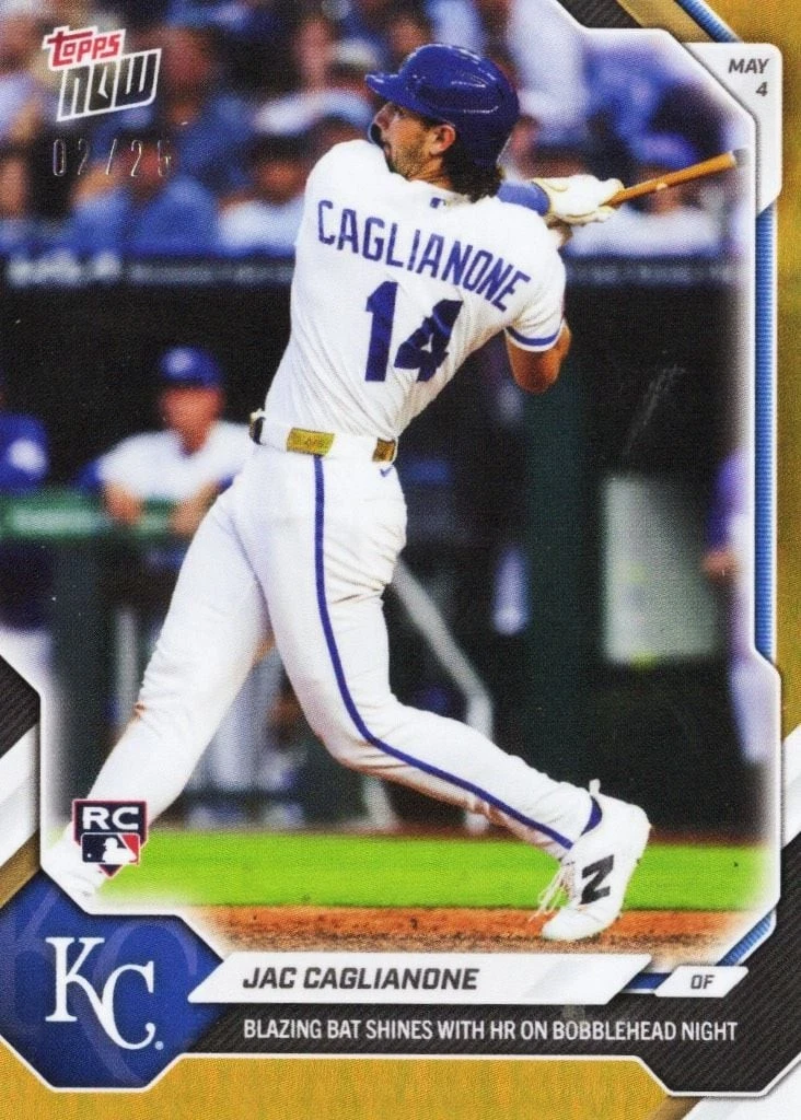 2026 Topps Now Jac Caglianone #161 Orange Foil /25 Rookie RC Baseball Card