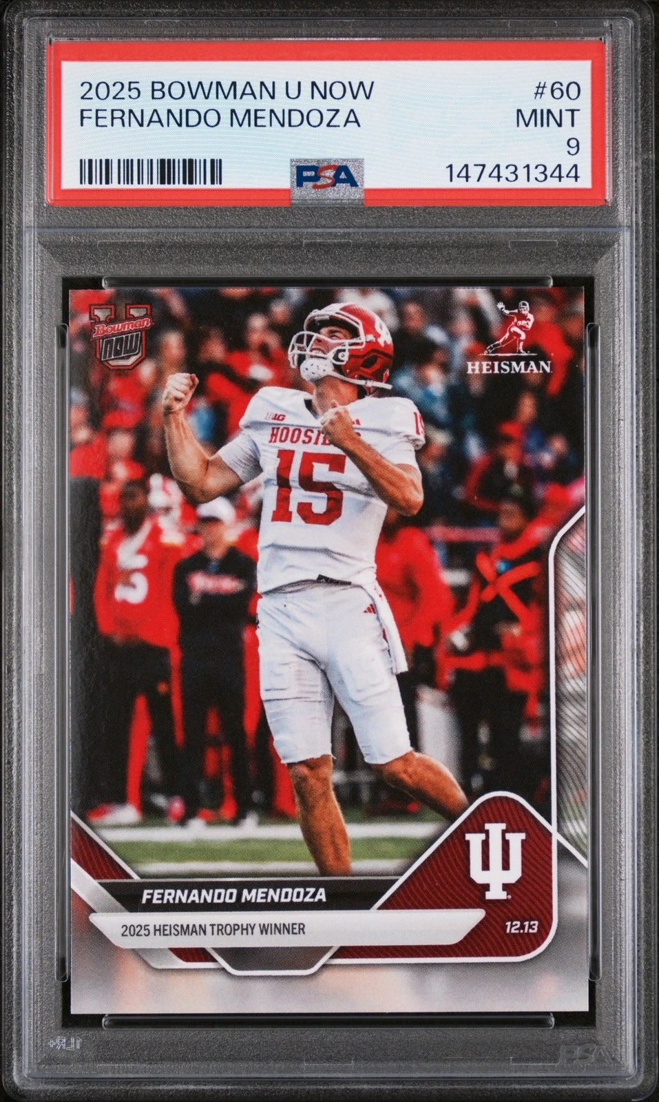 Graded 2025 Topps Bowman U Now Fernando Mendoza #60 Rookie RC Card PSA 9 Mint