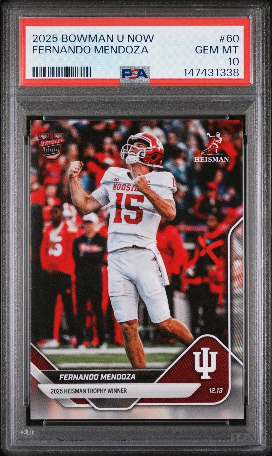 Graded 2025 Topps Bowman U Now Fernando Mendoza #60 Rookie RC Card PSA 10