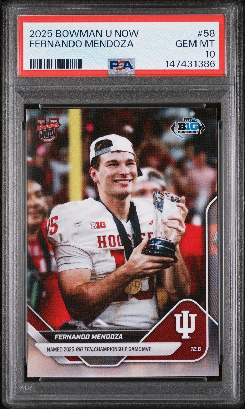 Graded 2025 Topps Bowman U Now Fernando Mendoza #58 Rookie RC Card PSA 10