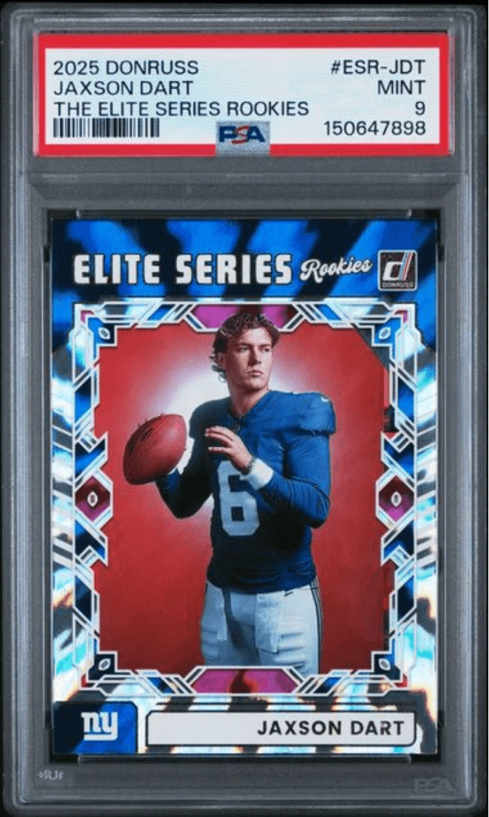 Graded 2025 Donruss Jaxson Dart #ESRJDT Elite Series Rookies Football Card PSA 9