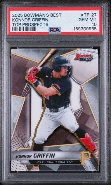 Graded 2025 Bowman's Best Konnor Griffin #TP27 Top Prospects RC PSA 10 Gem Mint