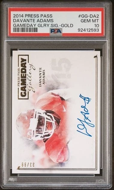 Graded 2014 Press Pass Davante Adams GGDA2 Gold /99 Auto RC Card PSA 10 Gem Mint