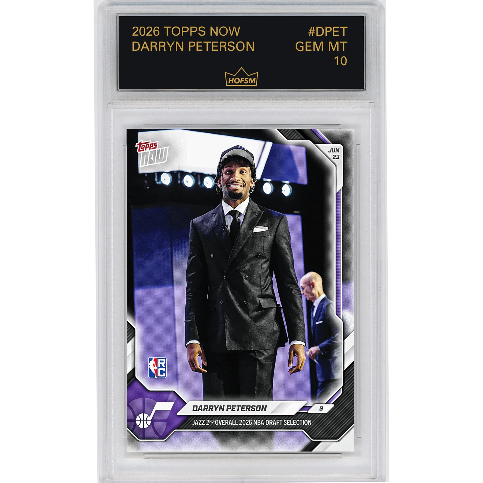 Graded 2026 Topps Now Darryn Peterson #DPET Rookie Basketball Card HOFSM 10