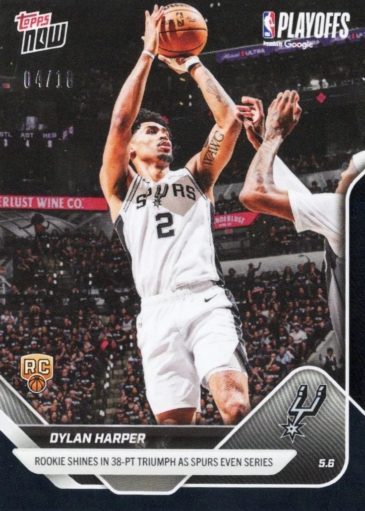2025 Topps Now Dylan Harper #297 Black Foil /10 Rookie RC Basketball Card