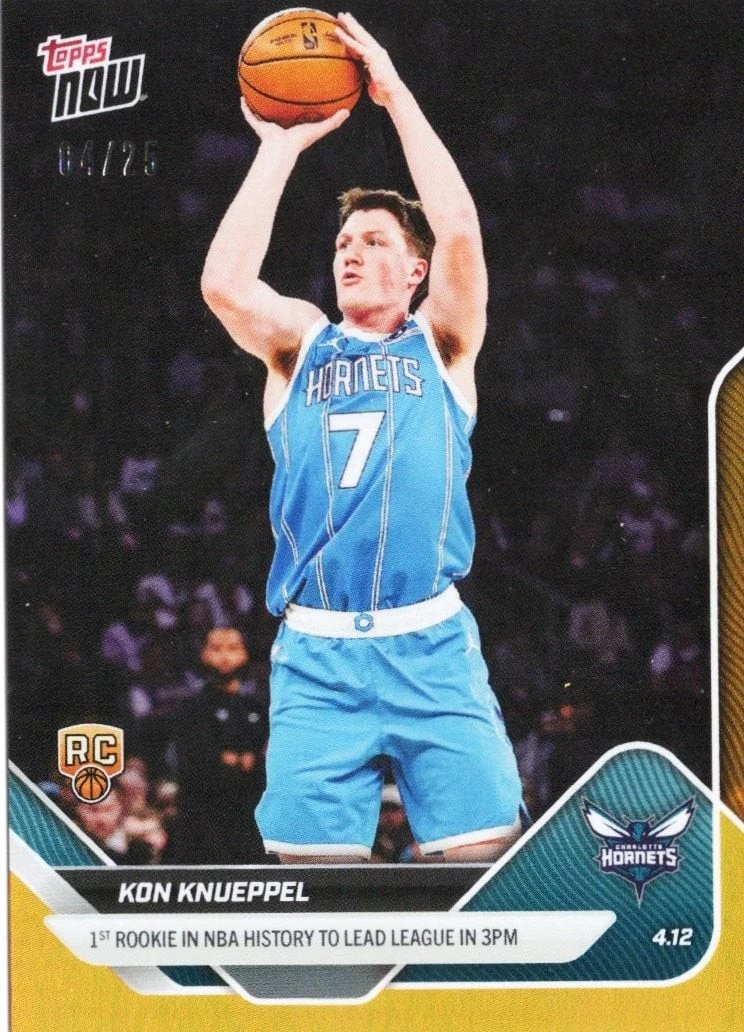 2025 Topps Now Kon Knueppel #252 Orange Foil /25 Rookie RC Basketball Card