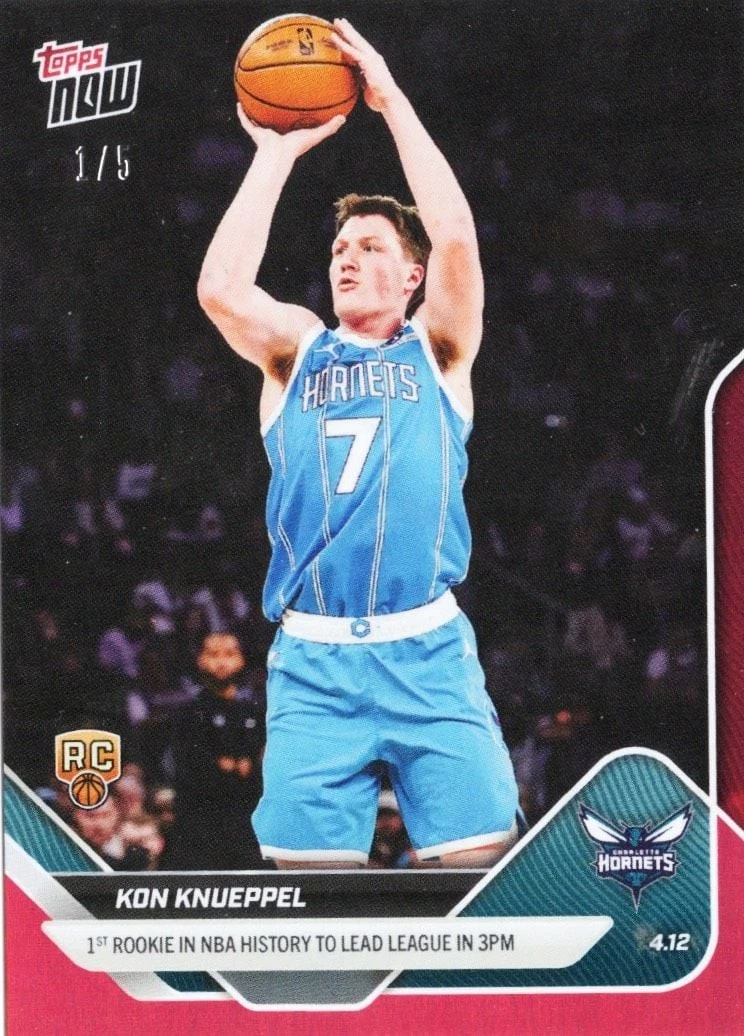 2025 Topps Now Kon Knueppel #252 Red Foil /5 Rookie RC Basketball Card