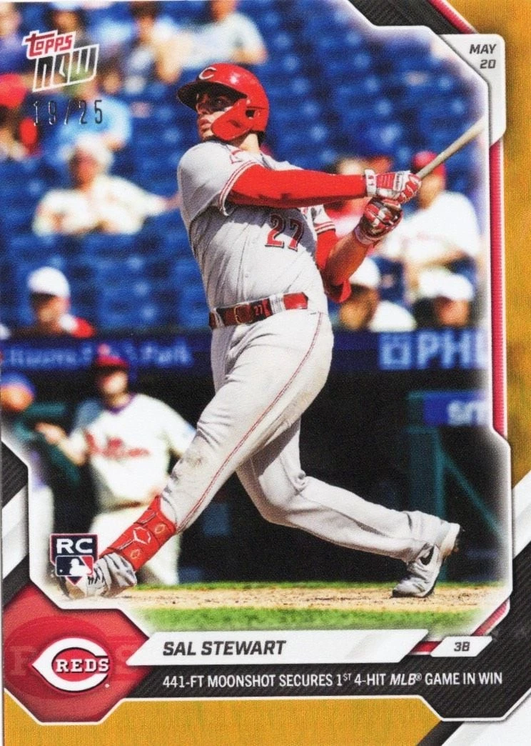 2026 Topps Now Sal Stewart #224 Orange Foil /25 Rookie RC Baseball Card