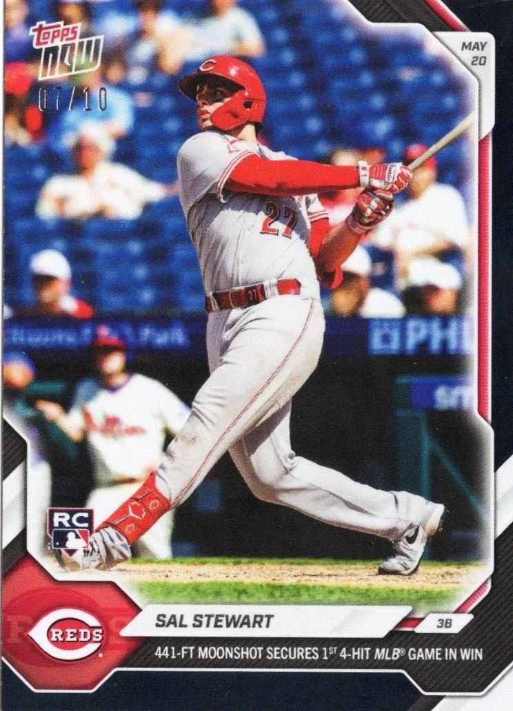 2026 Topps Now Sal Stewart #224 Black Foil /10 Rookie RC Baseball Card