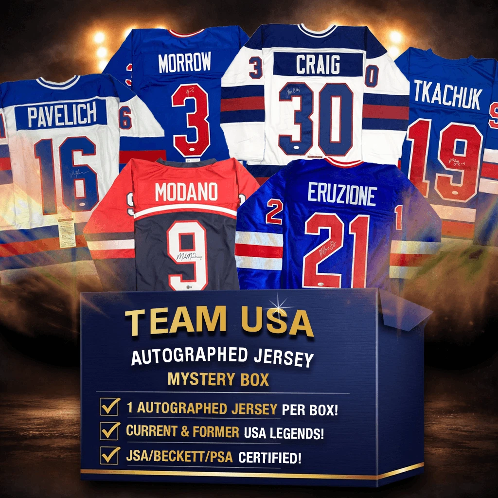 Autographed/Signed USA Hockey Jersey Mystery Box with PSA JSA or BAS COA