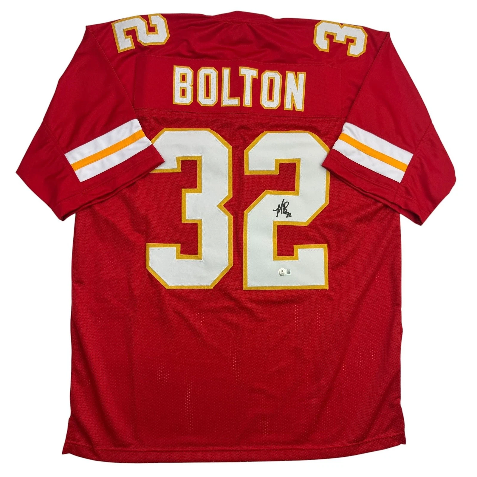 Autographed/Signed Nick Bolton Kansas City Red Football Jersey BAS COA