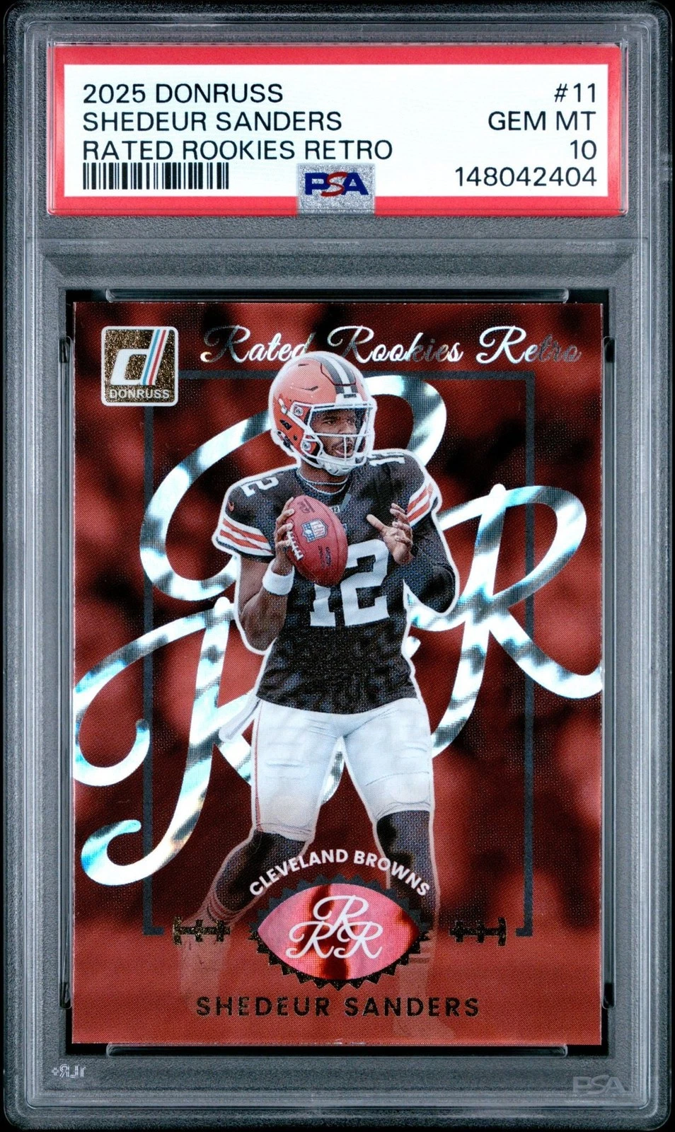 Graded 2025 Donruss Shedeur Sanders #11 Rated Rookies Retro RC Card PSA 10