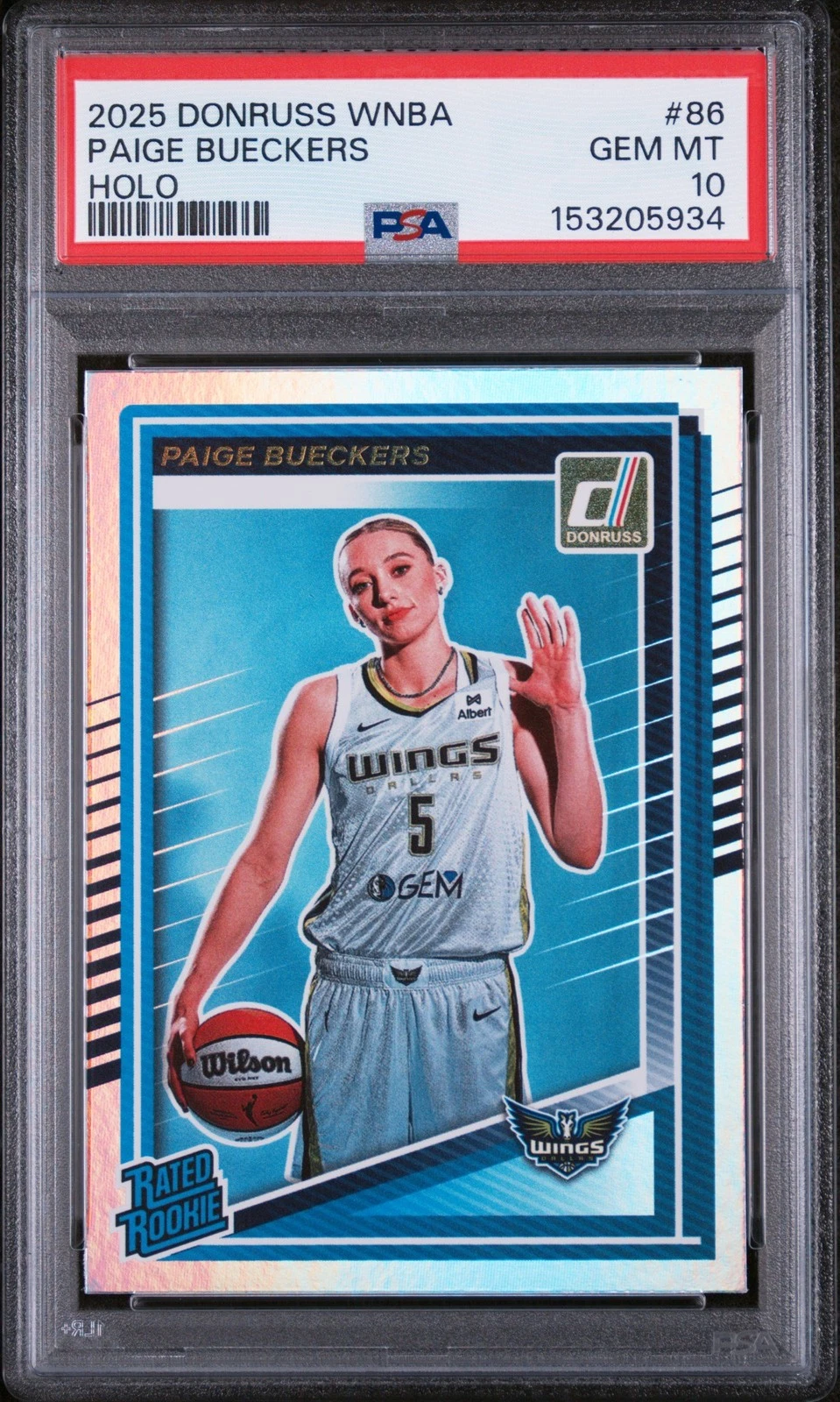 Graded 2025 Panini Donruss Paige Bueckers #86 Holo Rookie RC Card PSA 10