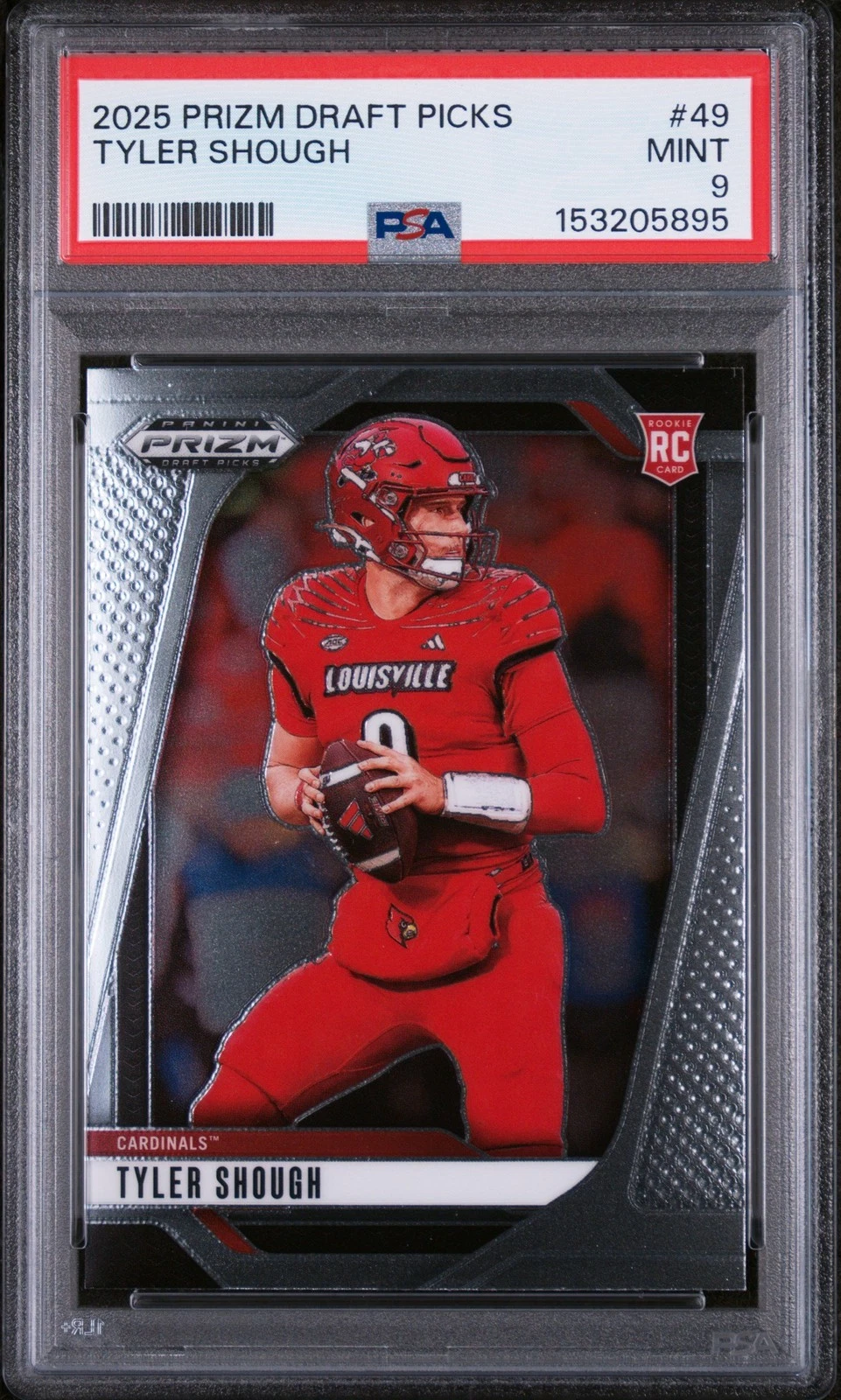 Graded 2025 Panini Prizm Draft Picks Tyler Shough #49 Rookie RC Card PSA 9