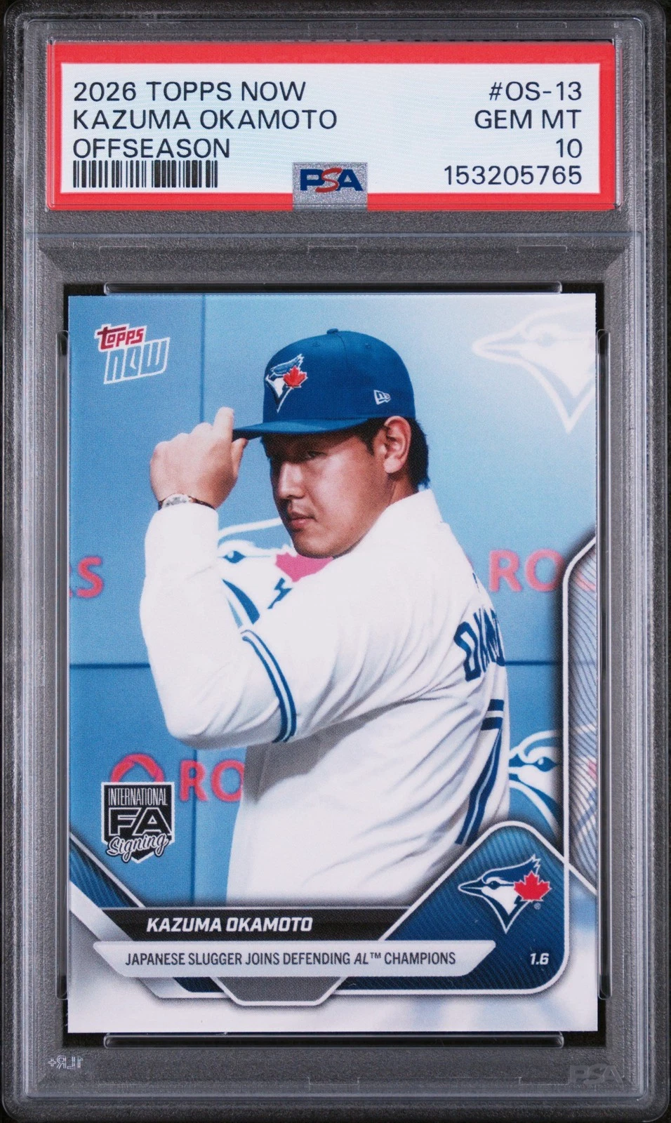 Graded 2025 Topps Now Kazuma Okamoto #OS-13 Rookie RC Baseball Card PSA 10