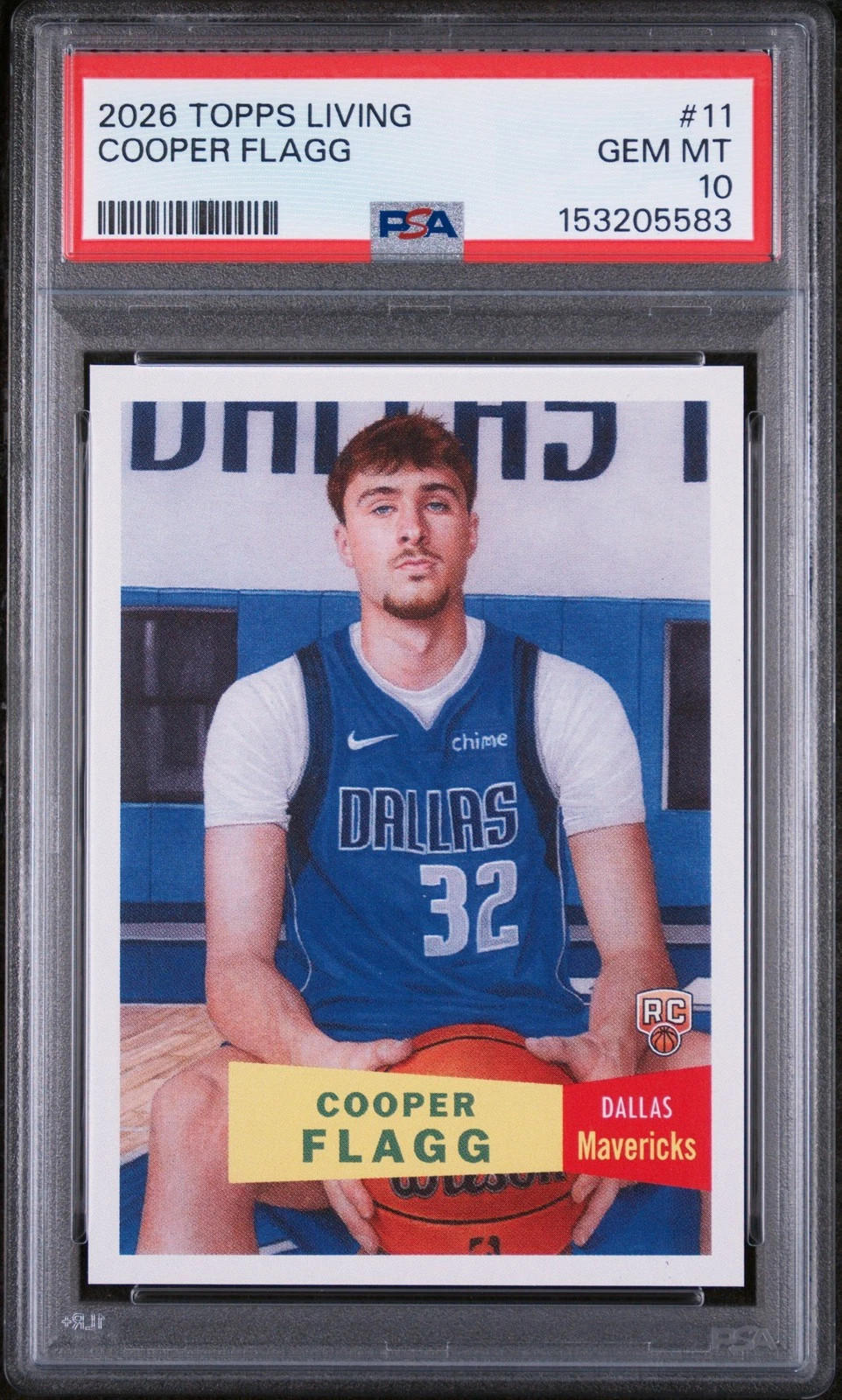 Graded 2025-26 Topps Living Cooper Flagg #11 Rookie Basketball Card PSA 10