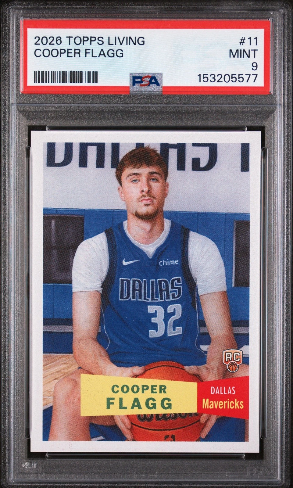 Graded 2025-26 Topps Living Cooper Flagg #11 Rookie Basketball Card PSA 9