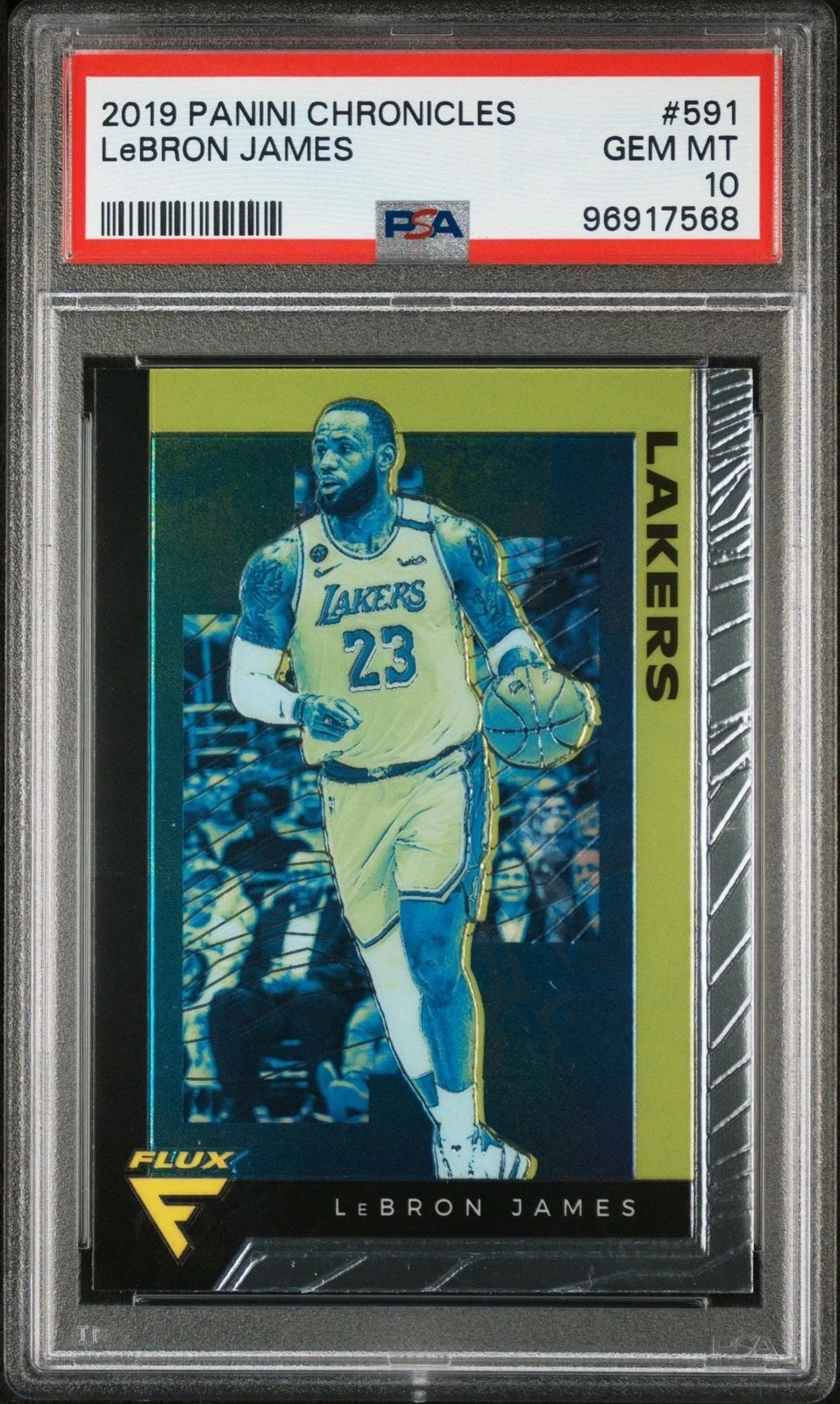Graded 2019 Panini Chronicles LeBron James #591 Flux Card PSA 10 Gem Mint