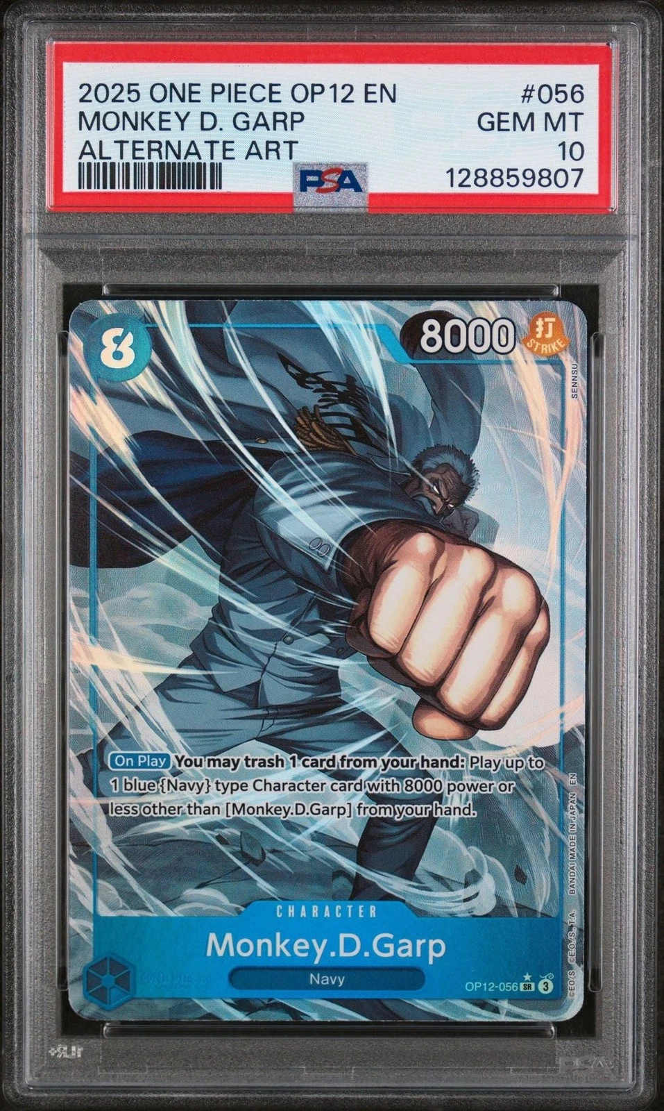 Graded 2025 One Piece Monkey D Garp 056 Trading Card Game PSA 10 Gem Mint