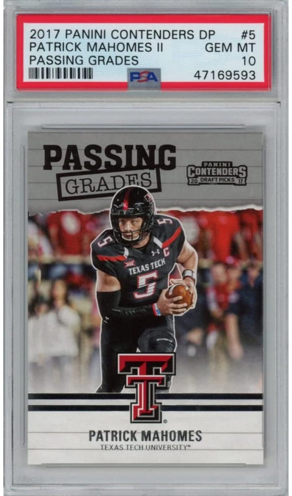 Graded 2017 Panini Contenders Draft Picks DP Patrick Mahomes II #5 Passing Grade