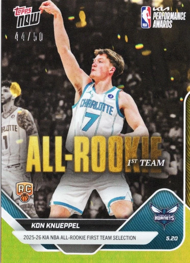 2025 Topps Now Kon Knueppel #AR02 Gold Foil /50 Rookie RC Basketball Card