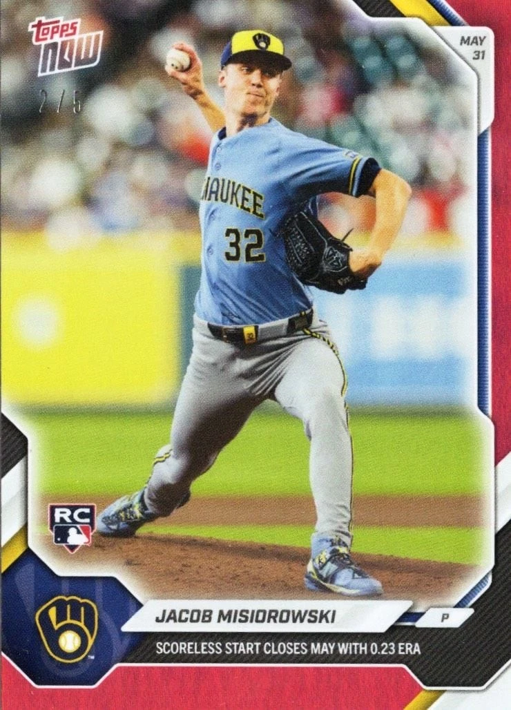 2026 Topps Now Jacob Misiorowski #272 Red Foil /5 Rookie RC Baseball Card