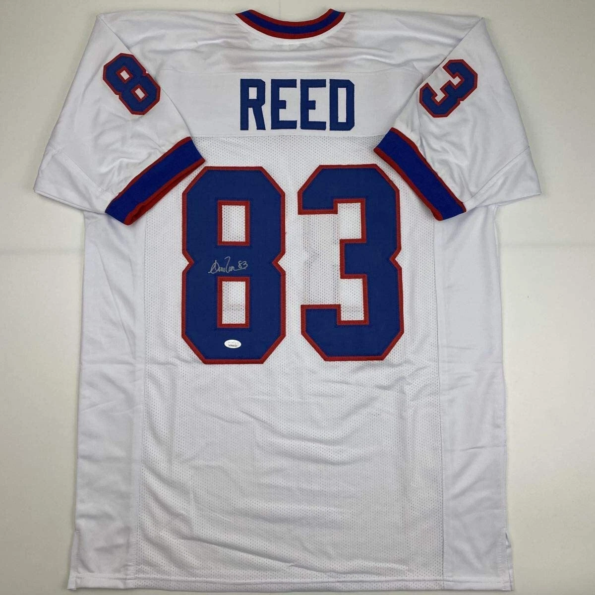 Autographed/Signed ANDRE REED Buffalo White Football Jersey JSA COA Auto
