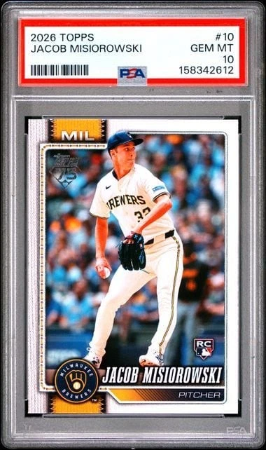 Graded 2026 Topps Jacob Misiorowski #10 Rookie RC PSA 10 Gem Mint