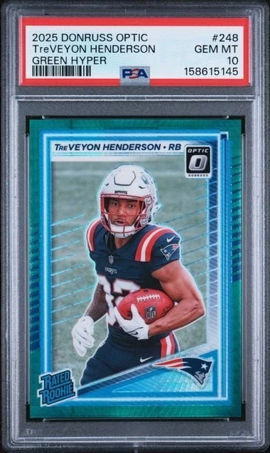 Graded 2025 Donruss Optic TreVeyon Henderson #248 Green Hyper RC PSA 10