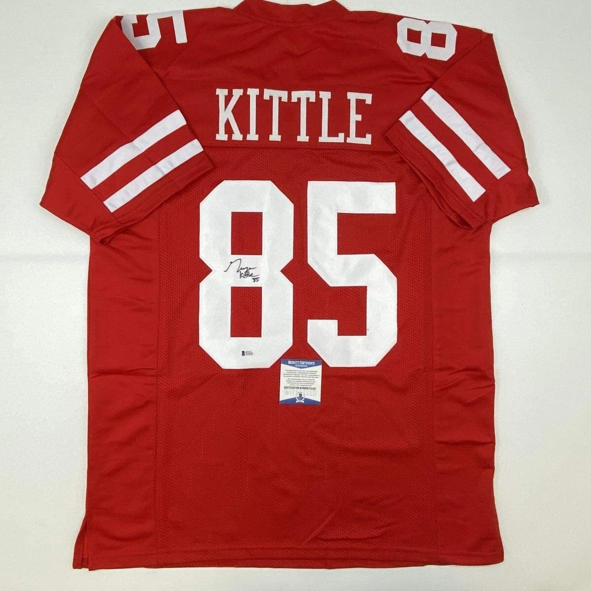 Autographed/Signed GEORGE KITTLE San Francisco Red Football Jersey Beckett COA