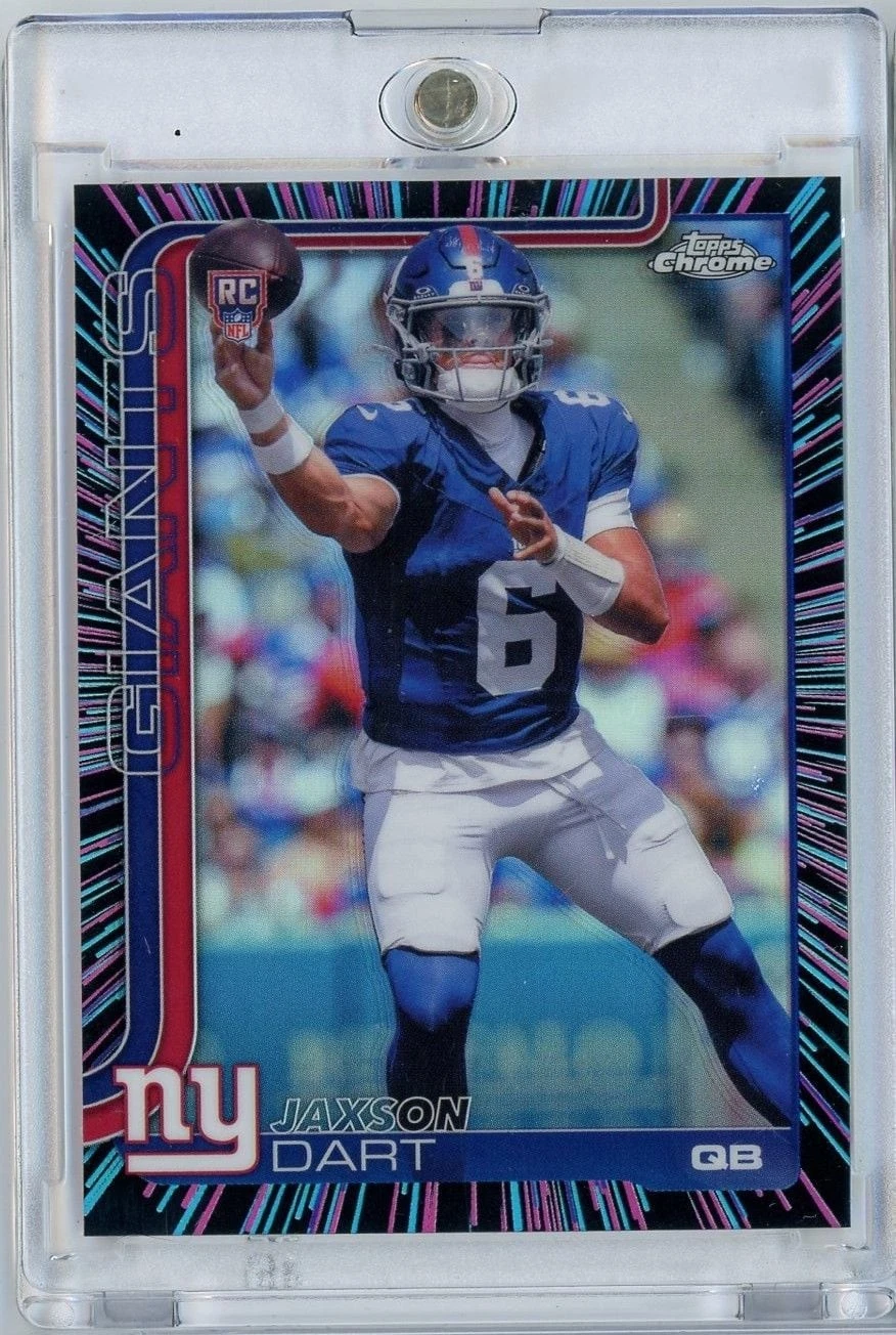 Graded 2025 Topps Chrome Jaxson Dart #306 Neon Pulse Refractor Rookie Card