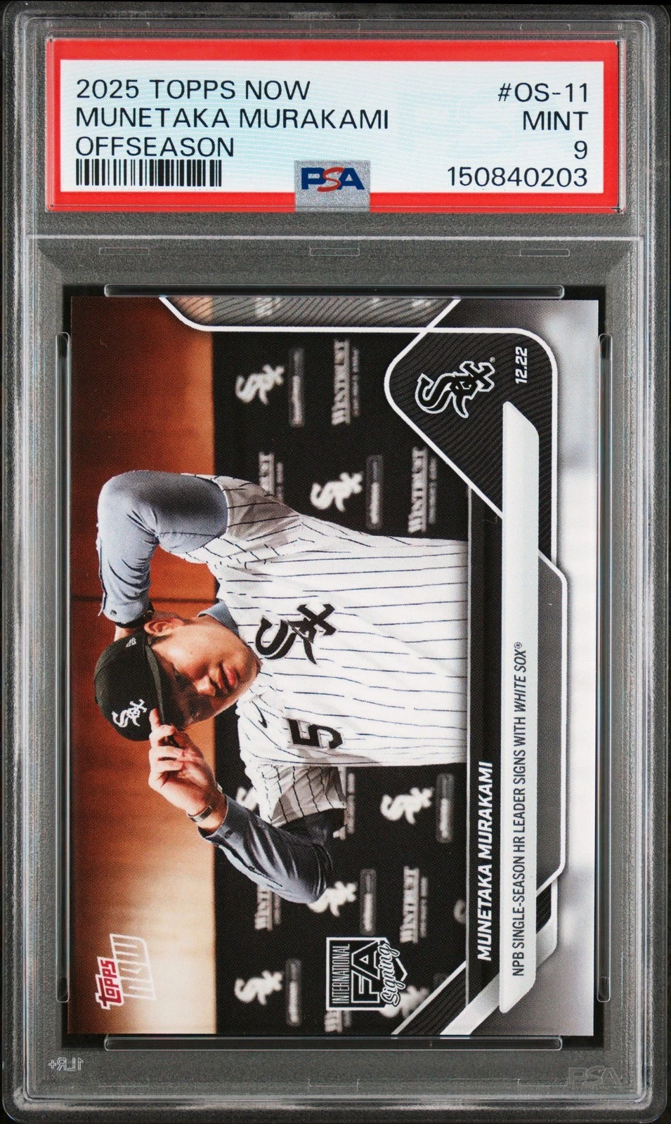 Graded 2025 Topps Now Munetaka Murakami #OS11 Rookie RC Baseball Card PSA 9